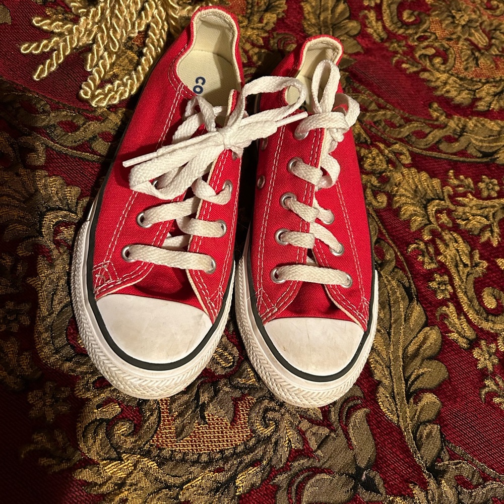 Converse All-Stars Kids Red Canvas Sneakers, Size 13